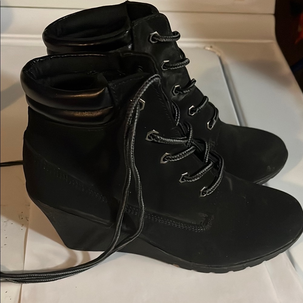 Black Women's Wedge Ankle Boots